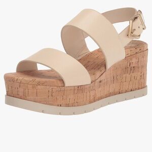 Vince Camuto Cream Wedge Platform Sandals Size 8.5 NWT